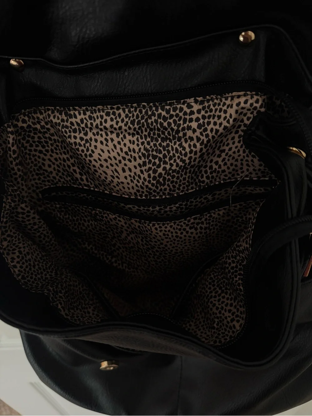 Classic Black Leather Backpack
